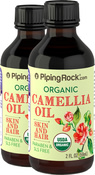 Camellia 100% zuivere olie koud geperst (Biologisch) 2 fl oz (59 mL) Flessen