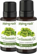 Cardamom Pure Essential Oil (GC/MS Tested), 1/2 oz (15 mL) x 2 Dropper Bottles