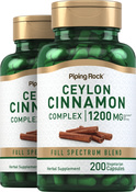 Ceylon Cinnamon Complex, 1200 mg (per serving), 200 Vegetarian Capsules, 2  Bottles