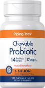 Probiotik za žvakanje s 14 sojeva i 6 milijardi organizama (prirodno bobičasto voće) 100 Tablete za žvakanje