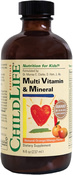 Líquido con multivitaminas y minerales para niños, sabor naranja y mango 8 fl oz (237 mL) Botella/Frasco