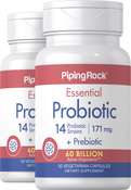 Essential Probiotic 14 Strains 60 Billion Organisms + Prebiotic, 50 Caps x 2 bottles
