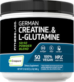 เยอรมนี ครีเอทีน โมโนไฮเดรต (Creapure) & แอล-กลูตามีนผง (50:50 Blend) 1.1 lb (500 g) ขวด