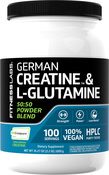 German Kreatiinimonohydraatti(Creapure) & L-glutamiinijauhe (50:50 seos) 2.2 lb (1000 g) Pullo