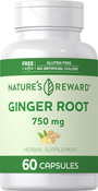Ginger Root, 750 mg (per serving), 60 Capsules
