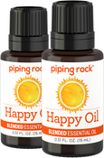Happy Essential Oil Blend (GC/MS Tested), 1/2 fl oz (15 mL) x 2 Dropper Bottles