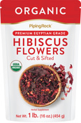 Hibiscus Flowers Cut & Sifted (ออแกนิก) 1 lb (454 g) ถุง