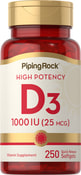 Vahva D3-vitamiini  250 Pikaliukenevat geelit