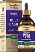 Ekstrak Cecair Holy Basil Tulsi Tanpa Alkohol 4 fl oz (118 mL) Botol Penitis