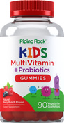Multivitamine voor kinderen + probiotische gummies (natuurlijke bes) 90 Vegetarische snoepjes