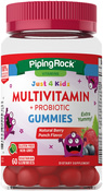 Pastillas de goma infantiles con multivitaminas y probióticos (sabor Natural Berry Punch) 60 Vegetariska gummies