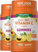 Vitamine C + zink gummies voor kinderen (heerlijke citroensmaak) 60 Veganistische snoepjes