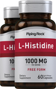 L-Histidine, 1000 mg (per serving), 60 Quick Release Capsules, 2  Bottles