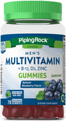 Multivitamin plusz B-12, D3 vitaminok és cink gumibogyók férfiaknak (természetes bogyós) 70 Vegetariánus gumibogyó