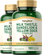 Milk Thistle, Dandelion และ Yellow Dock 180 แคปซูลแบบปล่อยตัวยาเร็ว