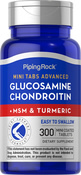 Minicomprimidos de glucosamina condroitina MSM Plus avançada 300 Minicomprimidos revestidos