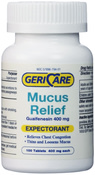 Mucus Relief (Expectorant) Guaifenesin 400mg 100 Tablets