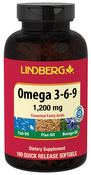 Omega 3-6-9 Fisch, Leinsamen u. Borretsch 180 Softgele mit schneller Freisetzung