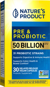 Pre & Probiotic 50 Billion, 30 Delayed Release Vegan Caps
