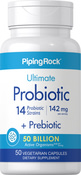 Probiotisch ‒ 14 Stämme, 25 Milliarden Organismen mit Präbiotisch 50 Vegetarische Kapseln