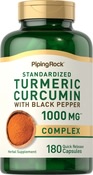 Complexo normalizado de curcuma e curcumina com pimenta preta 180 Cápsulas de Rápida Absorção