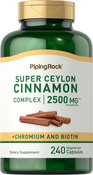 スーパー シナモン複合体、クロミウム & ビオチン配合 240 ベジタリアン カプセル