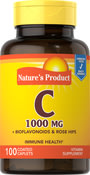 Vitamine C 1000mg avec bioflavonoïdes et églantier 100 Petits comprimés enrobés