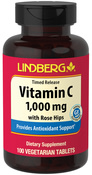 Vitamine C 1000 mg met rozenbottels (getimede afgifte) 100 Vegetarische tabletten