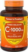 Vitamine C 1 000 mg avec bioflavonoïdes et églantier - Libération lente 120 Petits comprimés enrobés