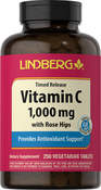 Vitamine C 1000 mg met rozenbottels (getimede afgifte) 250 Vegetarische tabletten