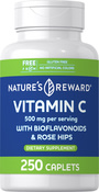 Vitamin C 500 mg with Bioflavonoids & Rose Hips, 250 Caplets