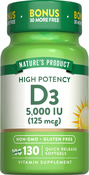Vitamin D3, 5000 IU, 130 Softgels