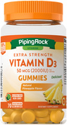 Pastillas de goma con vitamina D3 (sabor natural a piña) 70 Vegetariska gummies