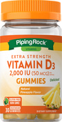 Vitamin D3 (Natural Pineapple), 2000 IU, 30 Vegetarian Gummies