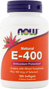E-400-vitamiini (d-alfa sekoitettujen tokoferolien kanssa) ja seleeni  100 Geelikapselit