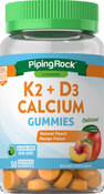 Vitamin K2 + D3 Calcium Gummies (Natural Peach Mango), 50 Vegetarian Gummies