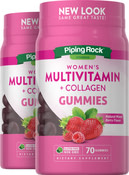 Women's Multivitamin + Collagen (Natural Mixed Berry), 70 Gummies, 2  Bottles