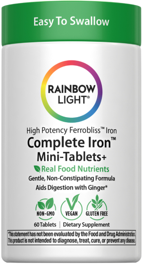 Complete Iron Mini-Tablets + Real Food Nutrients, 60 Vegan Mini-Tablets