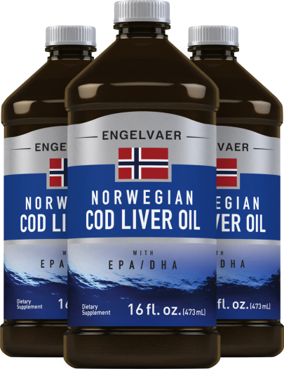 Cod Liver Oil Plain Norwegian  3 Bottles x 16 fl oz