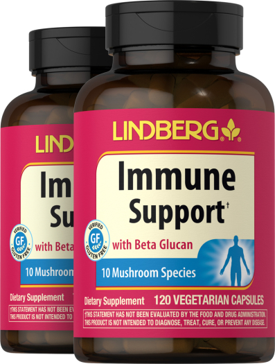 Immune Support with Beta Glucan, 120 Vegetarian Capsules, 2  Bottles