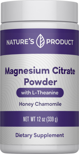 Magnesium Citrate Powder with L-Theanine (Honey Chamomile), 12 oz (339 g) Powder