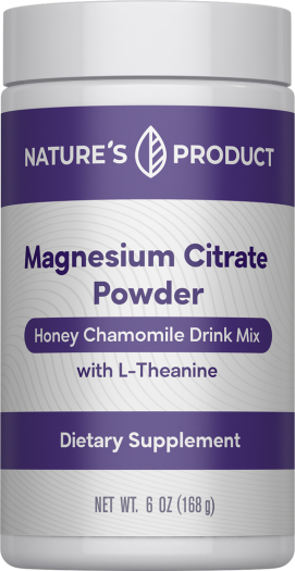 Magnesium Citrate Powder with L-Theanine (Honey Chamomile), 6 oz (168 g) Bottle