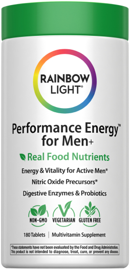 Performance Energy Multi For Men + Real Food Nutrients, 180 Vegetarian Caplets