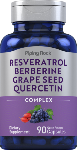 Resveratrol Berberine Grape Seed Quercetin Extract, 90 Quick Release Capsules Resveratrol Berberine Grape Seed Quercetin Extract, 90 Quick Release Capsules