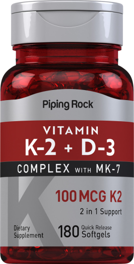 Vitamin K-2 Complex 100 mcg with D3, 180 Quick Release Softgels Vitamin K-2 Complex 100 mcg with D3, 180 Quick Release Softgels