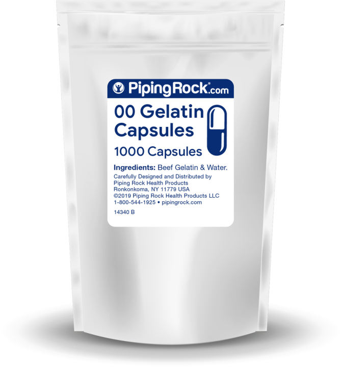 Empty Capsules Size "00"Empty Size "00" 1000 Gelatin | Nutrition Express by PipingRock Health