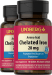 Chelated Iron 28 mg, 90 Caps x 2 Bottles