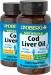 Cod Liver Oil (Norwegian), 415 mg, 120 Softgels x 2 Bottles