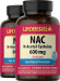 NAC N-Acetyl Cysteine, 600 mg, 120 Quick Release Capsules, 2  Bottles