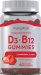 Vitamin D3 & + B12 (Natural Strawberry), 60 Vegetarian Gummies